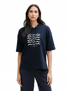 Толстовка з капюшоном TOM TAILOR Жіноча з короткими рукавами - Фото 1