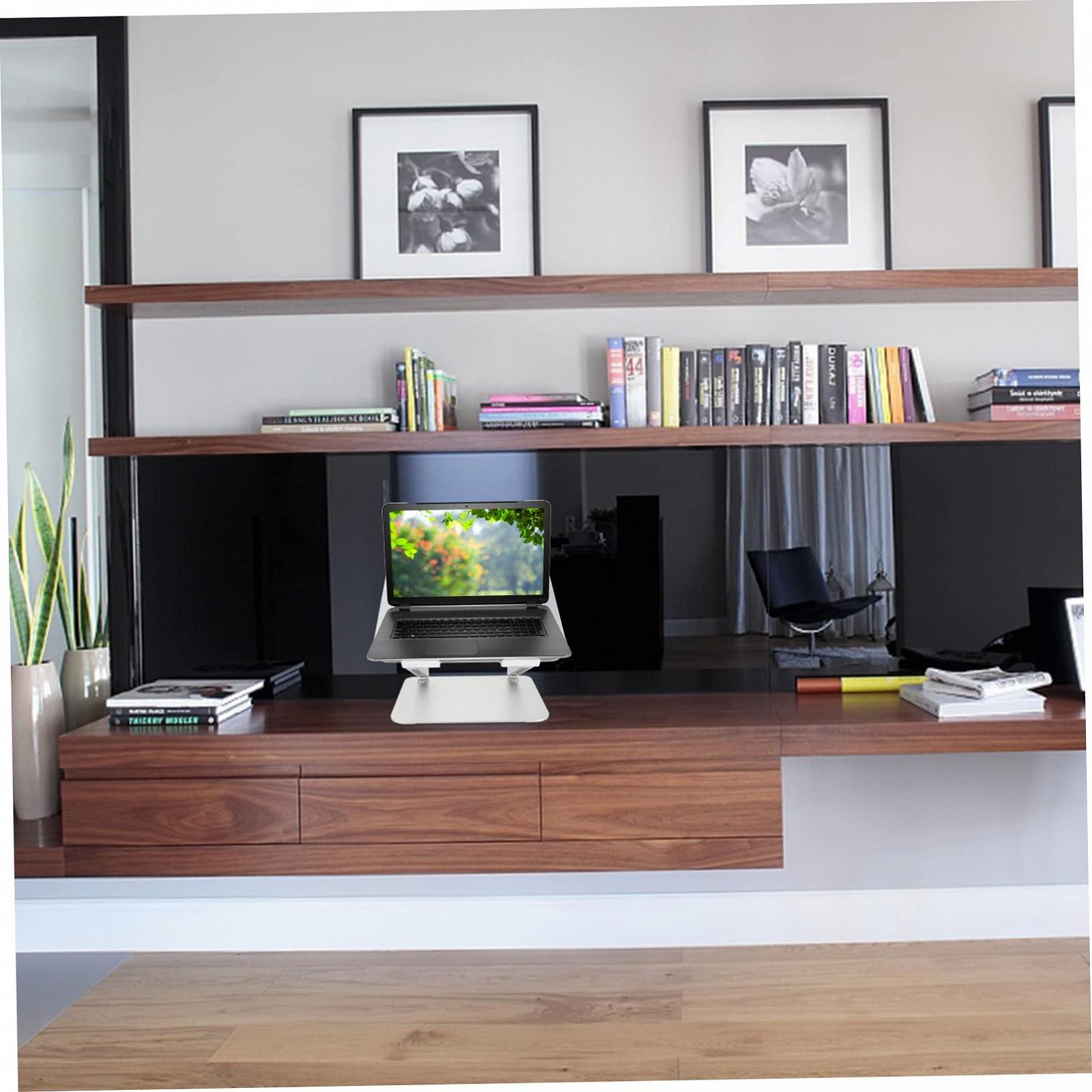 Подставка для ноутбука Tofficu Алюминиевый сплав портативная подставка для ноутбука с нескользящей силиконовой подкладкой, поворотный вал для стабильной поддержки, компактная для хранения, фото №3 Подставка для ноутбука Tofficu Алюминиевый сплав портативная подставка для ноутбука с нескользящей силиконовой подкладкой, поворотный вал для стабильной поддержки, компактная для хранения, фото №3