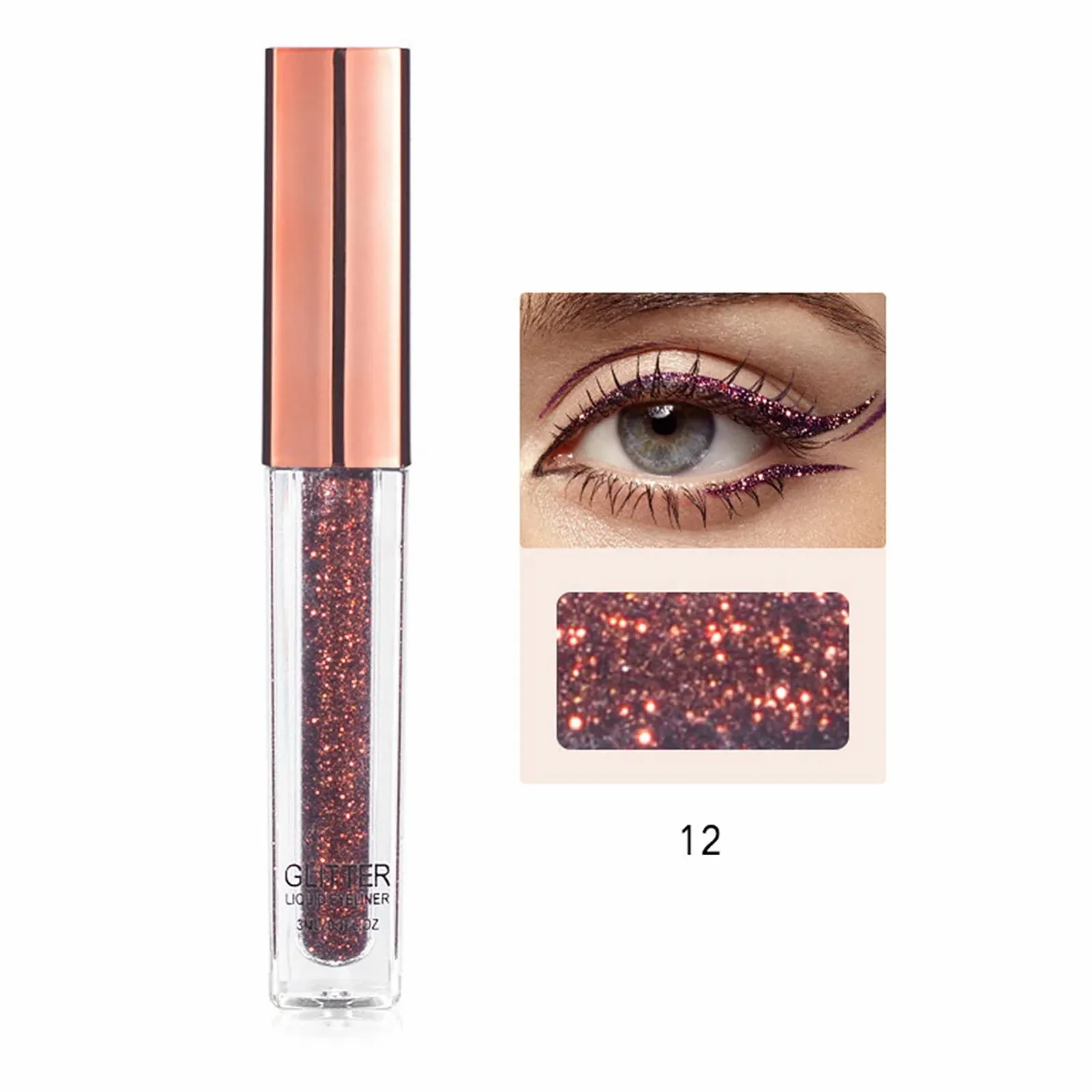 Рідка Підводка Glitter Liquid Eyeliner, рідка Matte Liquid Eyeliner, водостійка, стійка до плям, довговічна, фото №5