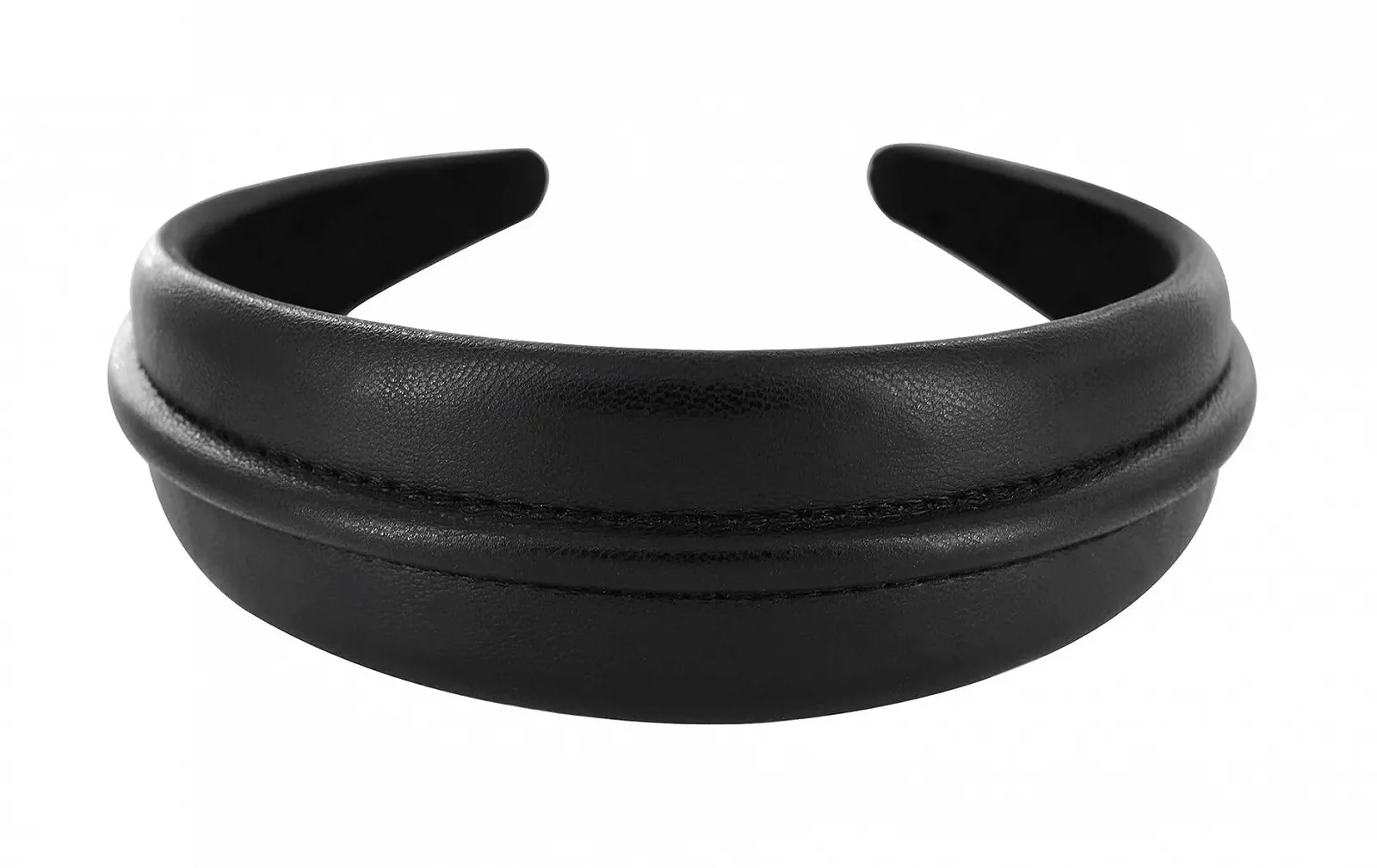 Обруч Широкий зі штучної шкіри axy HR27E Чорний, фото №1