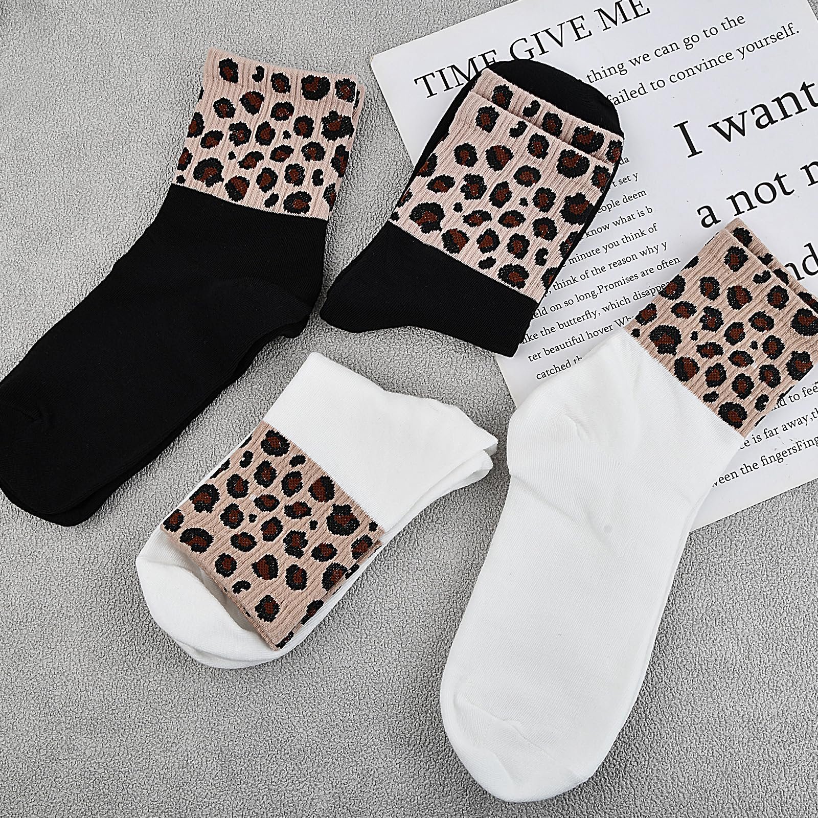 Носки Amexo с леопардовым узором, 6 пар, теплые зимние, хлопковые, термо, для женщин и девушек, размер 36-42, фото №7