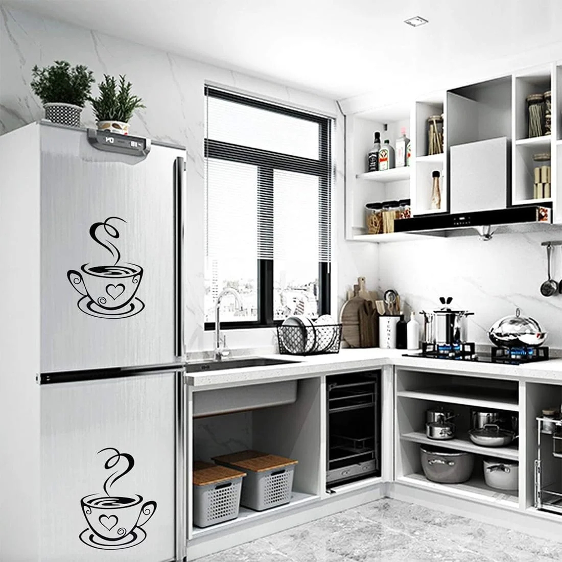 Наклейки на стену Набор 2 шт Кофе Черные, фото №3
