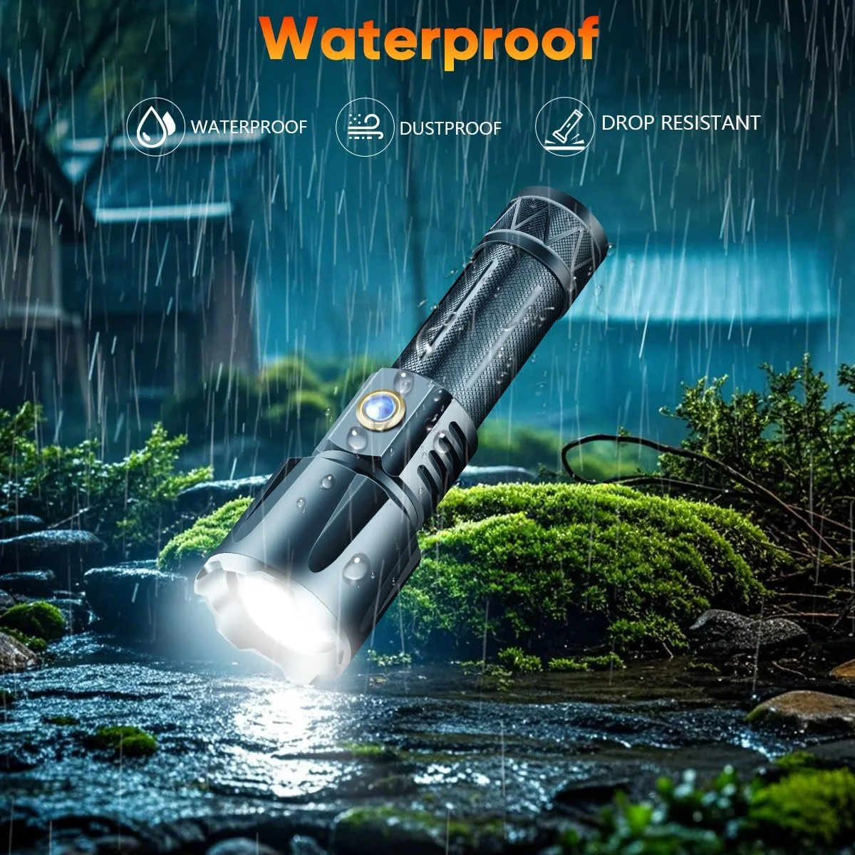 Ліхтар LED NAKCNM 500 000 люмен Дуже яскравий Акумулятор 1500 м Дальність Водонепроникний, фото №5