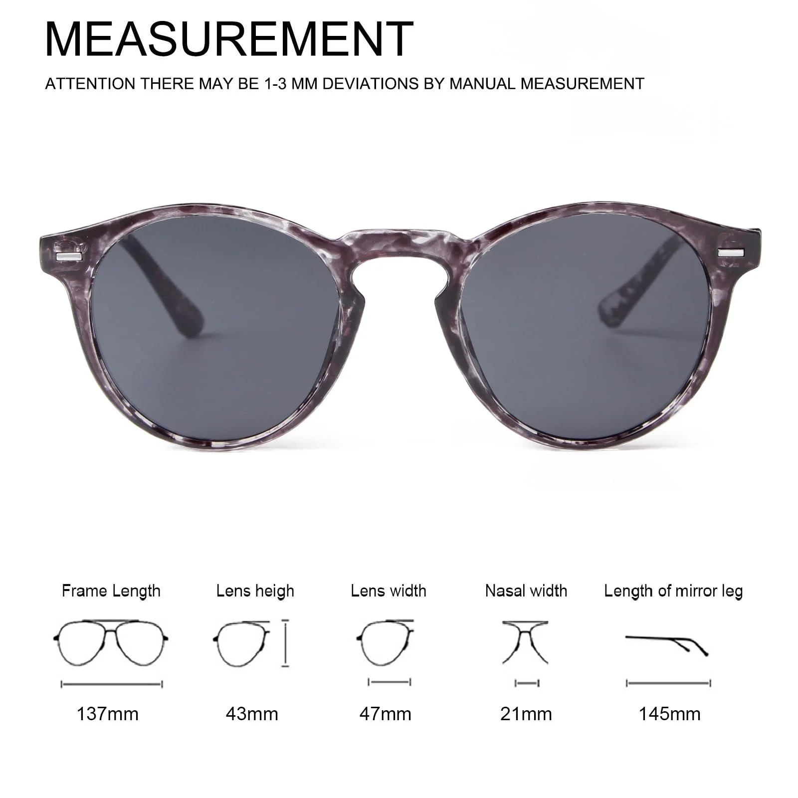 Круглі сонцезахисні окуляри унісекс ADEWU Ретро Класичні Маленькі, фото №2