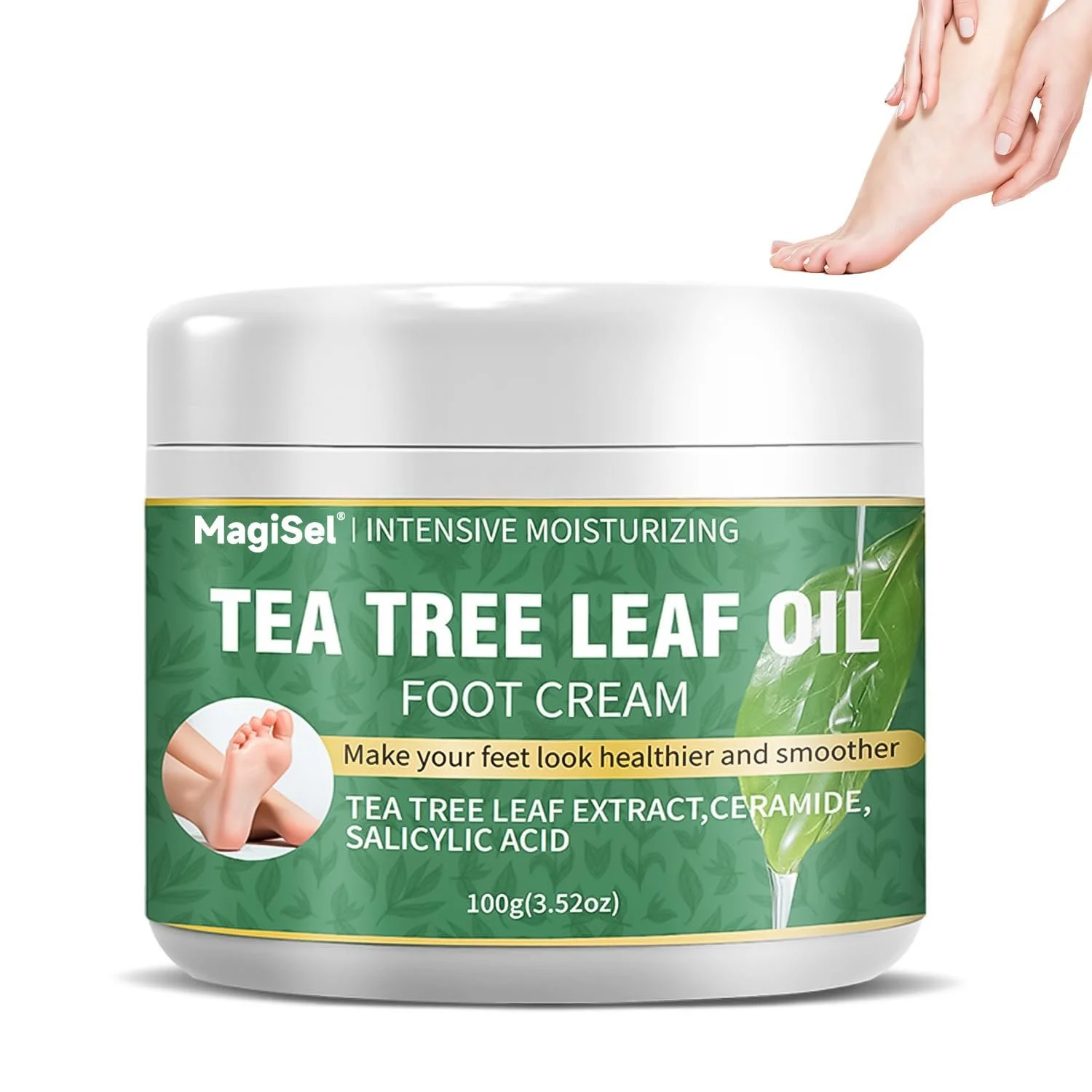 Крем для ног увлажняющий с чайным деревом против трещин и мозолей 100 г, фото №1