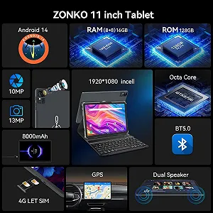 Планшет 11" Full HD ZONKO D126 (8+8)/128Gb 4G 2-SIM 8 ядер Android 14 8000 mAh Серый synthetic.ua - Фото 1