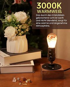 Настільна лампа Кришталевий камінь E27 LED 4 Вт 3000 К Кольоровий synthetic.ua - Фото 1