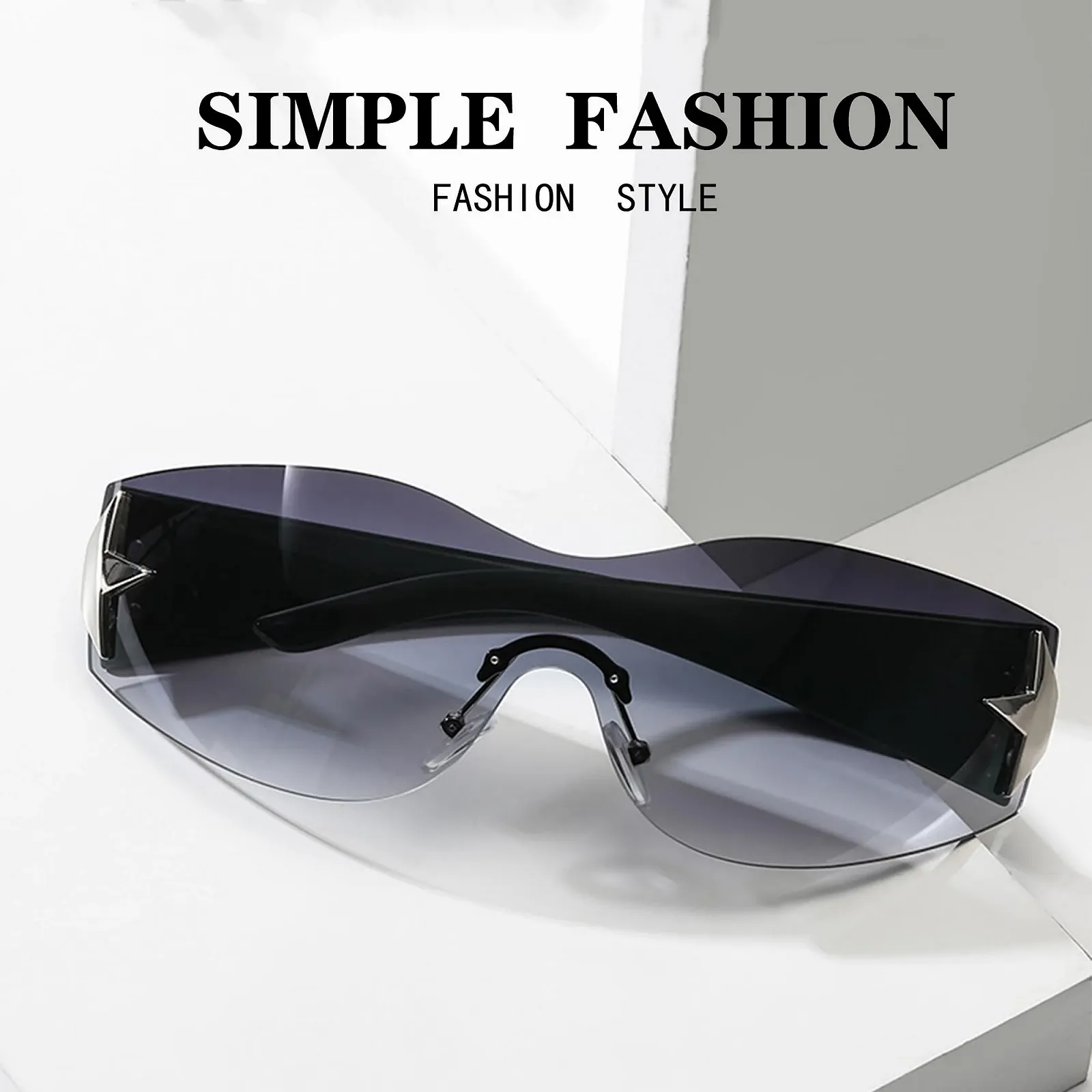 Сонцезахисні окуляри Без оправи YUIOOISH Star Y2k UV400, фото №2