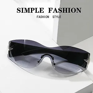 Сонцезахисні окуляри Без оправи YUIOOISH Star Y2k UV400 synthetic.ua - Фото 1