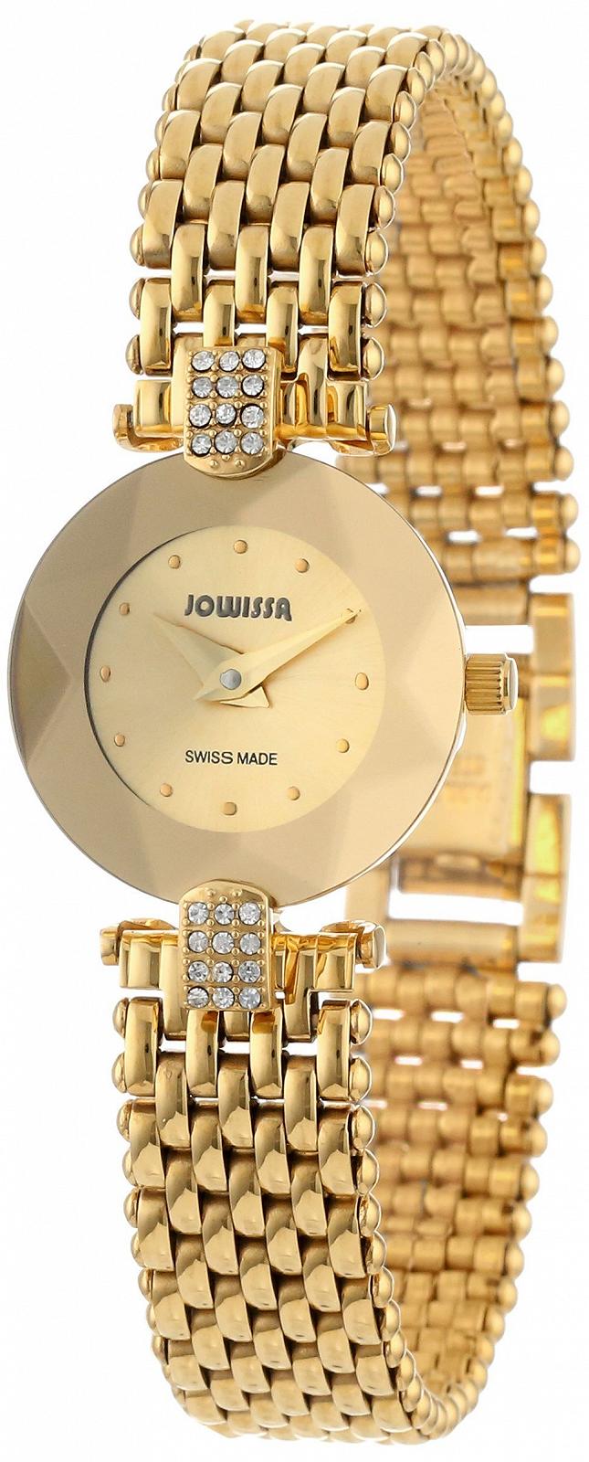 Жіночий годинник Quartz Jowissa Facet Strass Золотий циферблат Золотий браслет з нержавіючої сталі J5.010.S, фото №1