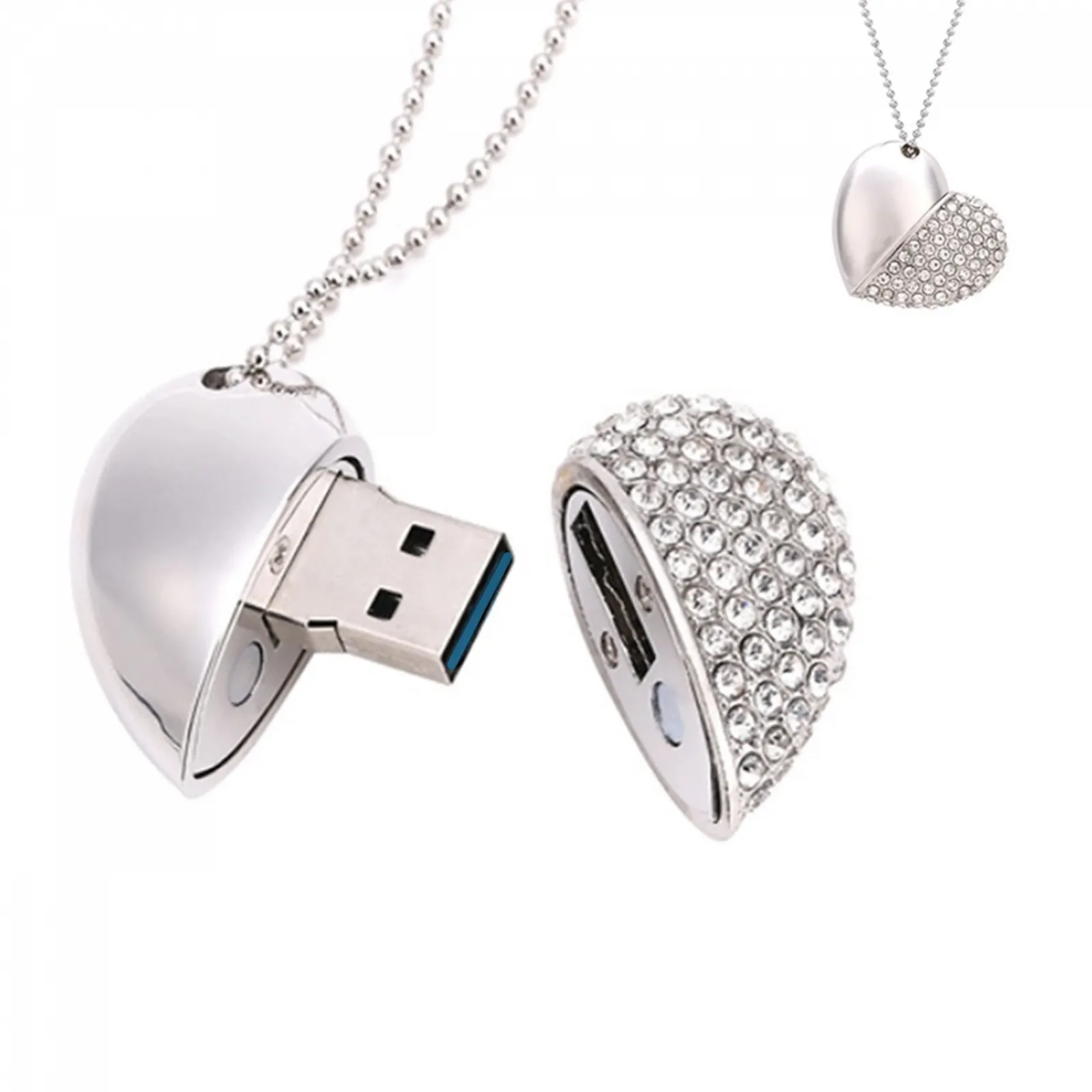 USB-флеш-накопичувач Heart Shape 64GB USB 3.0 Crystal, фото №3