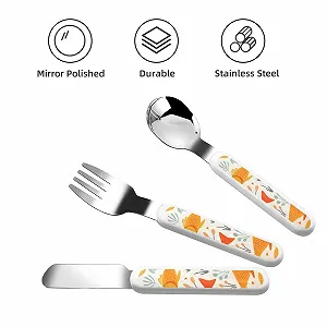 Дитячий набір столових приборів з малюнком коропів та трави synthetic.ua - Фото 1