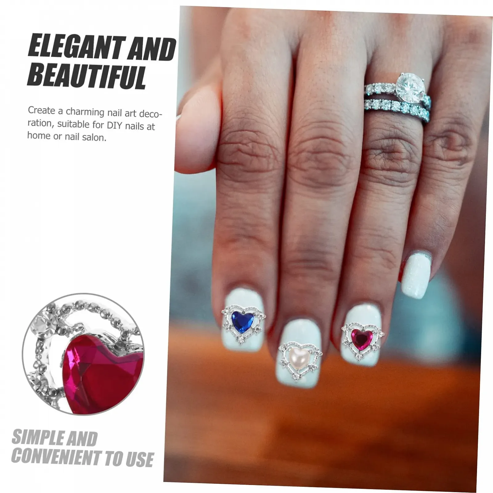 Патчи для маникюра Healeved 20 шт, сердце, разноцветные кристаллы для дизайна ногтей и рукоделия, для собственного нейл-арта и творческих проектов, фото №5 Патчи для маникюра Healeved 20 шт, сердце, разноцветные кристаллы для дизайна ногтей и рукоделия, для собственного нейл-арта и творческих проектов, фото №5