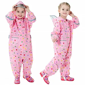 Детский дождевой комбинезон Fewlby для девочек и мальчиков, дождевик, водонепроницаемое дождевое пончо с капюшоном, детские дождевики, многоразовая верхняя дождевая одежда для улицы, 1-10 лет - Фото 1