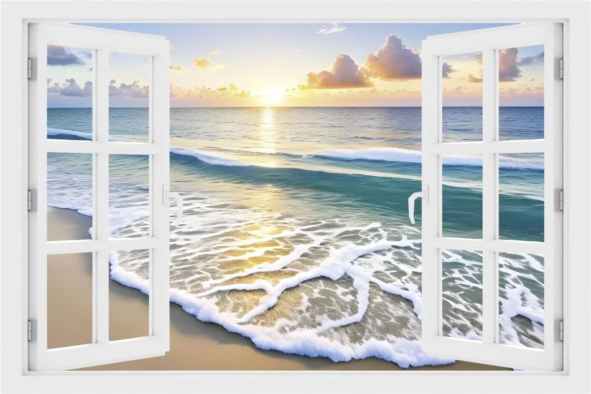 Наклейка на стіну DW000113 Sunset Sea Пейзажний формат 90 см x 60 см, фото №1