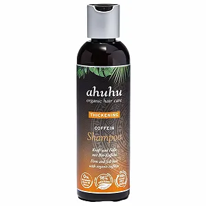Шампунь Ahuhu Thickening Caffeine для густоты волос с органическим кофеином для более густых и сильных волос, активизирует кожу головы и корни волос, флакон изготовлен из 100% переработанного пластика, веганский, 200 мл - Фото 1