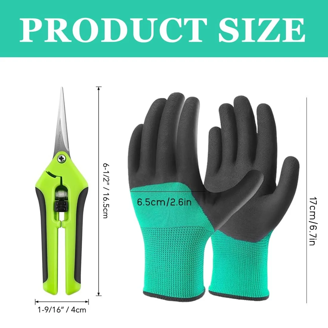 Садові ножиці Набір з рукавичками, фото №2