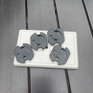 Защита на розетки 5 шт Leluno Заглушки розетку для защиты детей от электричества розеток с поворотным механизмом Черный - Фото 1