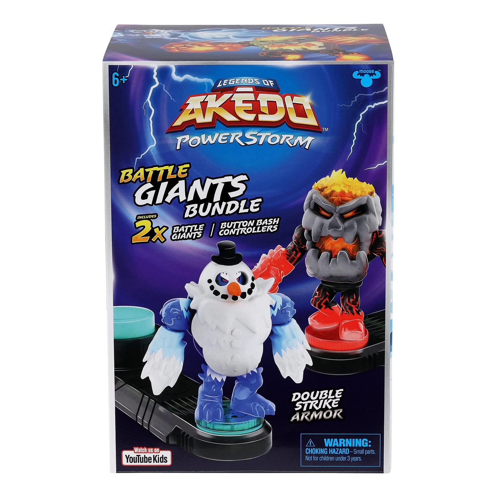 Бойові воїни Akedo Legends of Powerstorm Giants, 2 гіганти Volcrag проти Shatterclaw з подвійною бронею та 2 контролери Button Bash в одній упаковці, фото №2