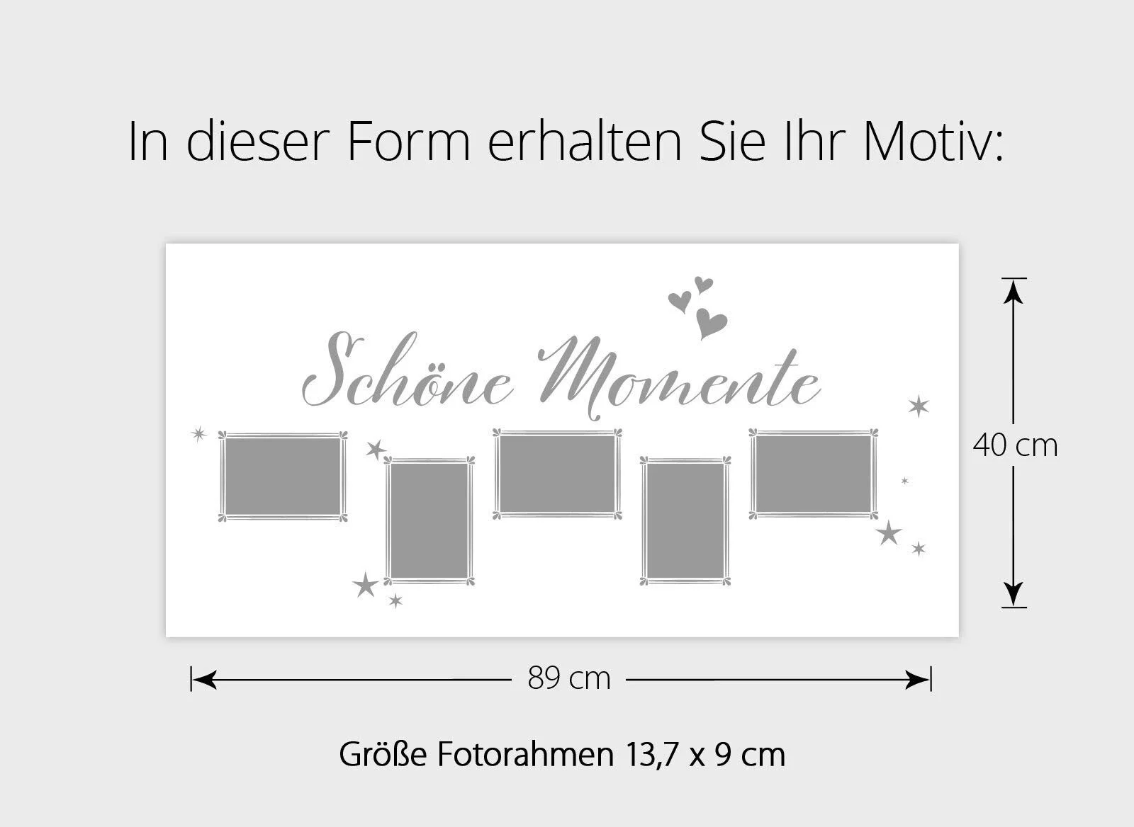 Наклейка на стіну W3477 Beautiful Moments + 5 фоторамок 89 x 40 см Чорна, фото №4