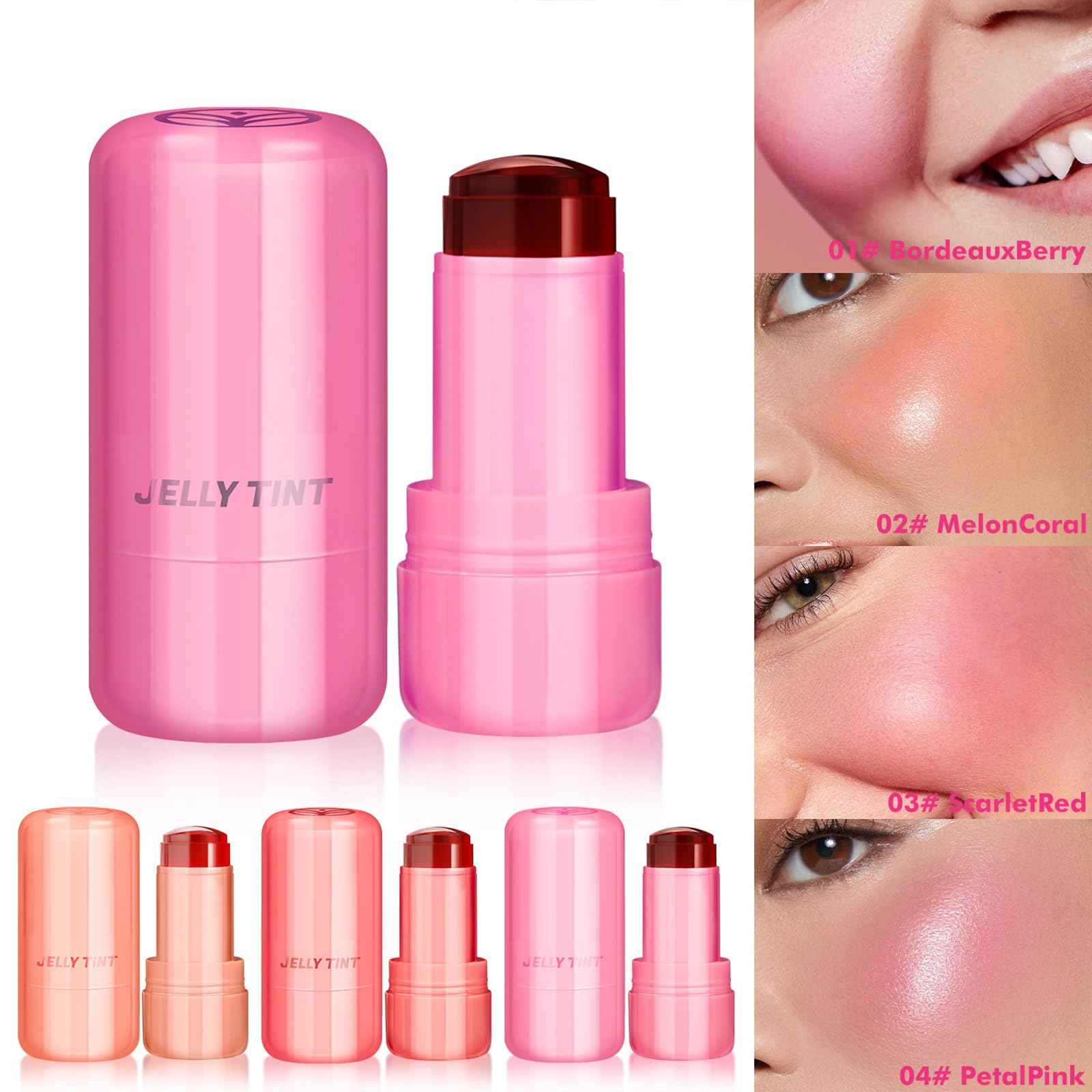 Румяна Jelly Stick Гладкий и стойкий Цвет щек Увлажняющий Инструмент для макияжа лица Для женщин, фото №4 Румяна Jelly Stick Гладкий и стойкий Цвет щек Увлажняющий Инструмент для макияжа лица Для женщин, фото №4