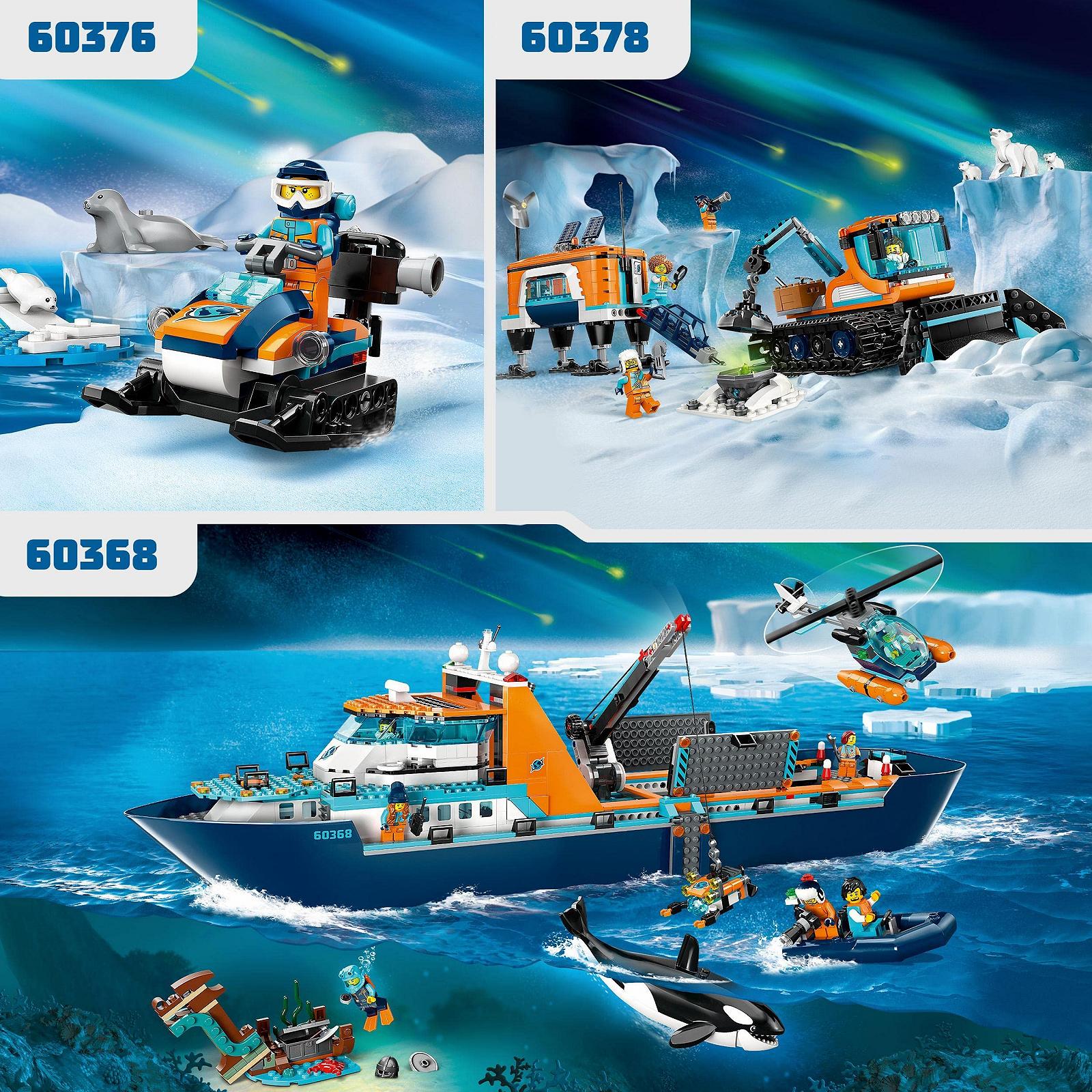 Конструктор LEGO City 60376 Arctic Snowmobile с 3 фигурами животных и минифигуркой исследователя для детей от 5 лет, фото №5