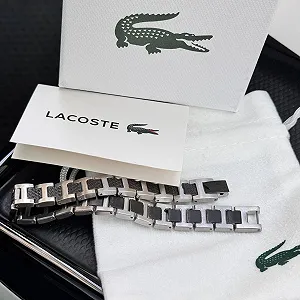 Браслет мужской черный из нержавеющей стали на руку Lacoste synthetic.ua - Фото 1