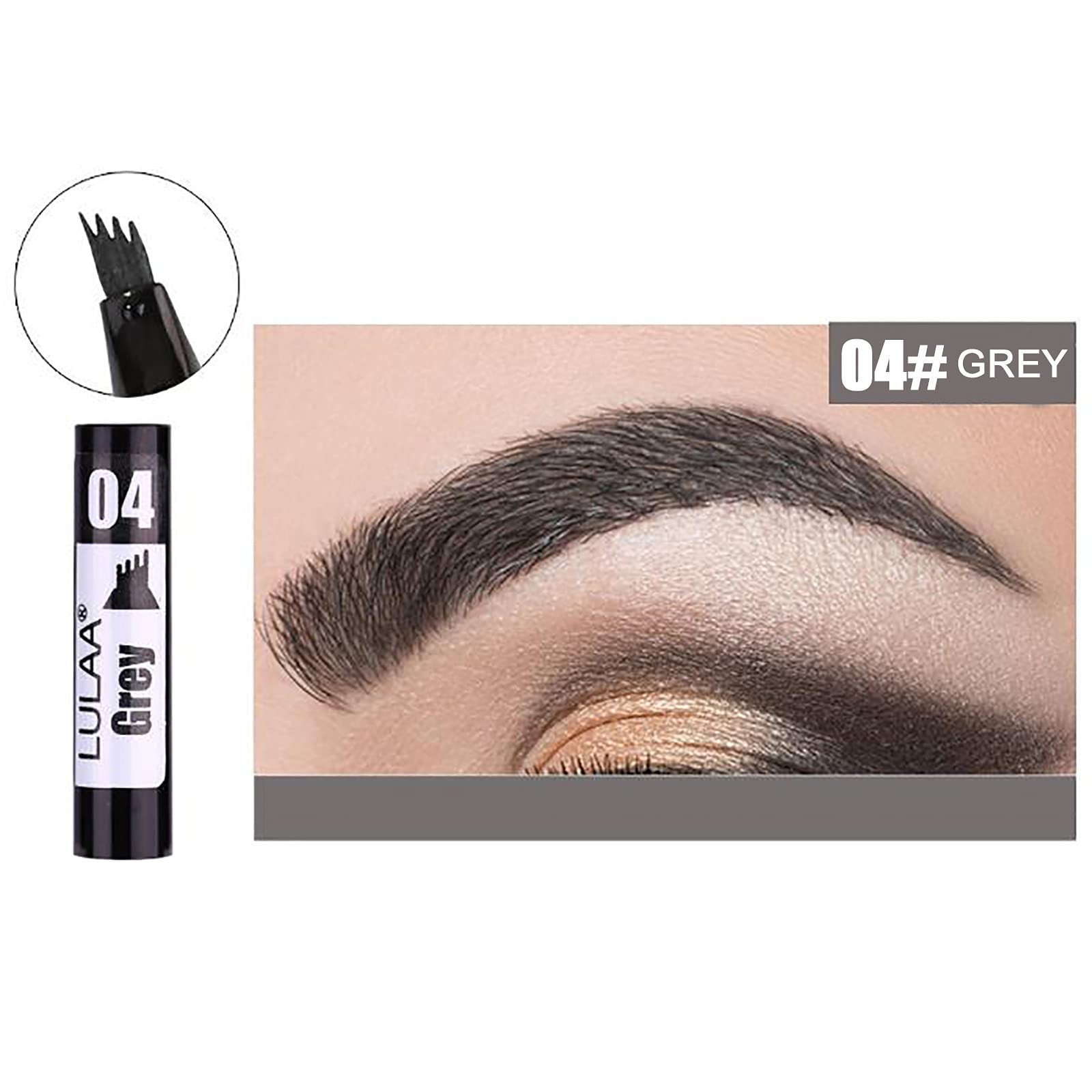 Олівець для брів Eyebrow Wax Colour Fork Heads Black Liquid Eyebrow Pencil 4 Point Eyebrows D One Size, фото №2