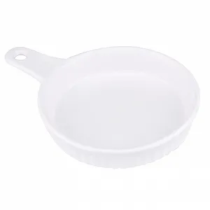 Форма для запікання Luxshiny Кругла керамічна з однією ручкою Біла - Фото 1