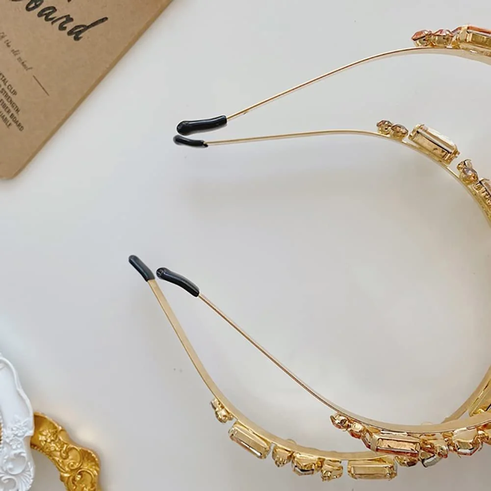 Обруч для волосся зі стразами, кришталева діамантова, фото №6