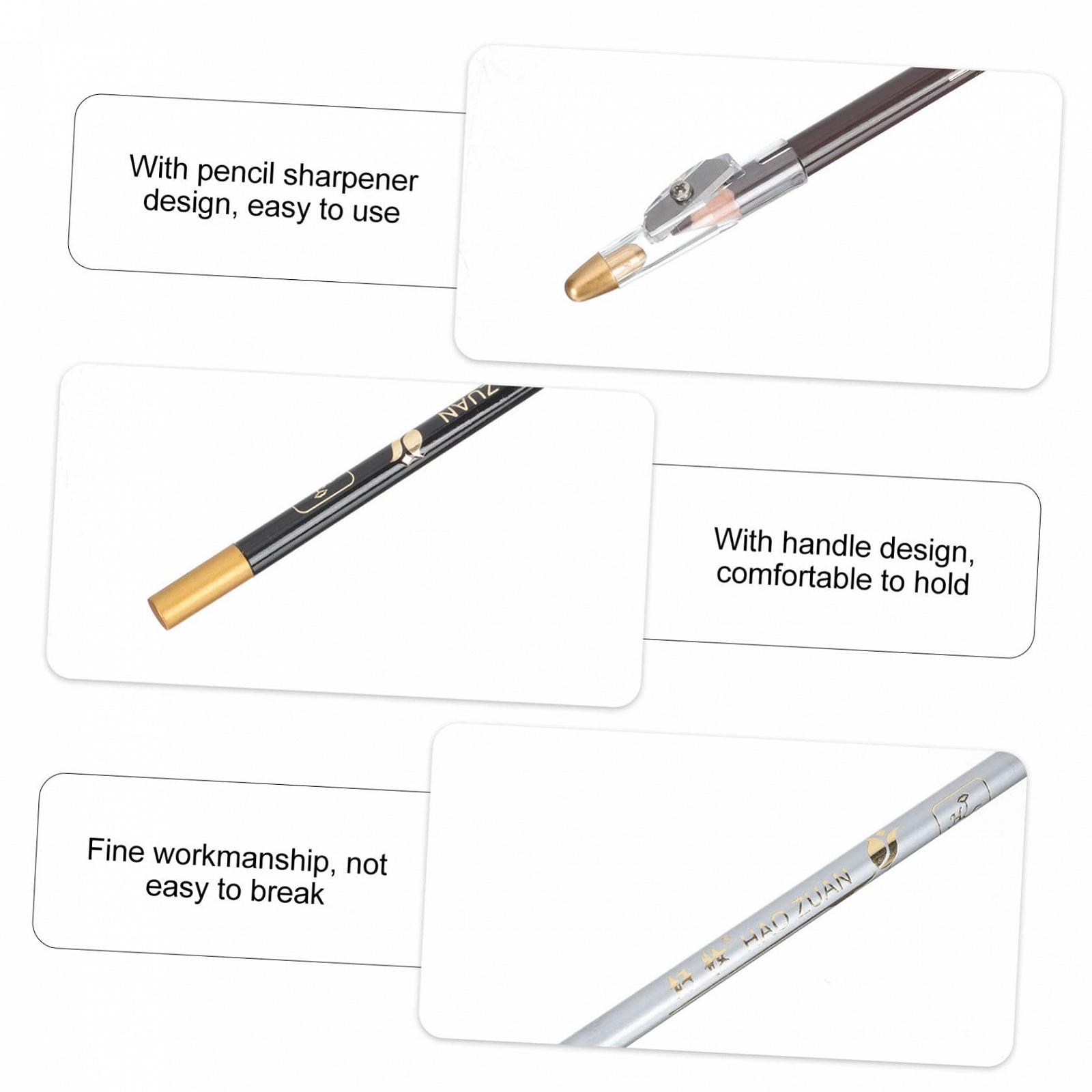 Олівець для брів Amosfun Pack of 5 Eyebrow Pencil Темно-коричневий Олівець з точилкою, фото №3