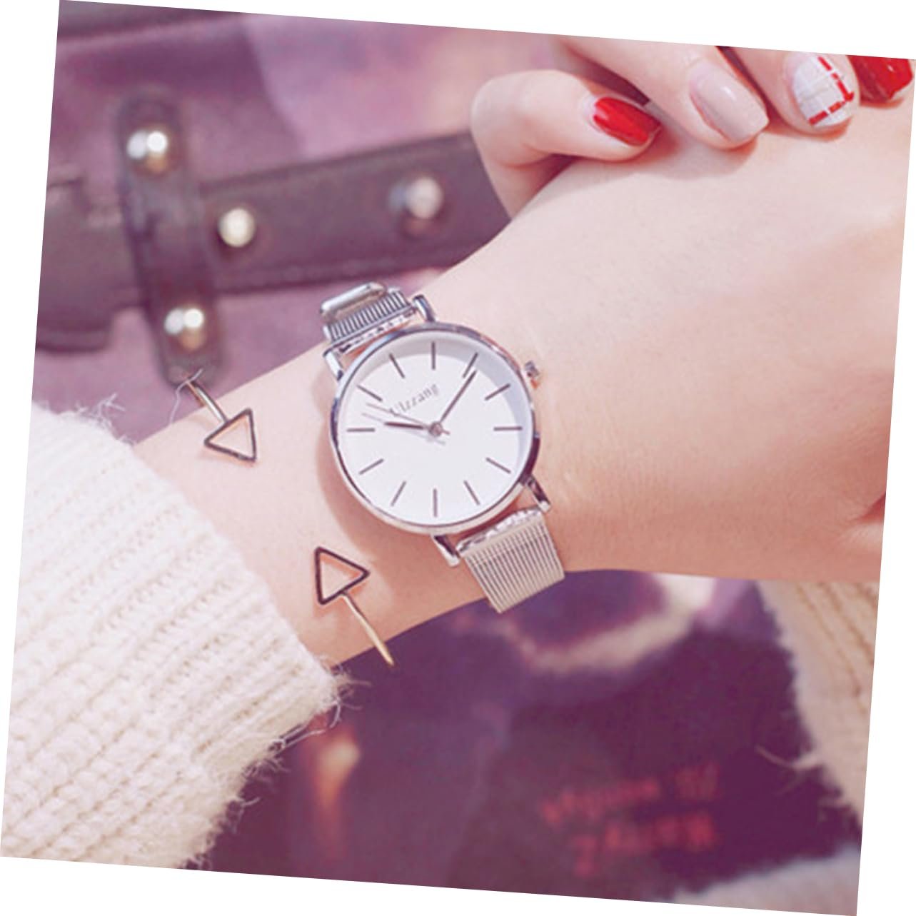 Годинник LIFKOME 1st жіночий срібний браслет, білий, фото №9