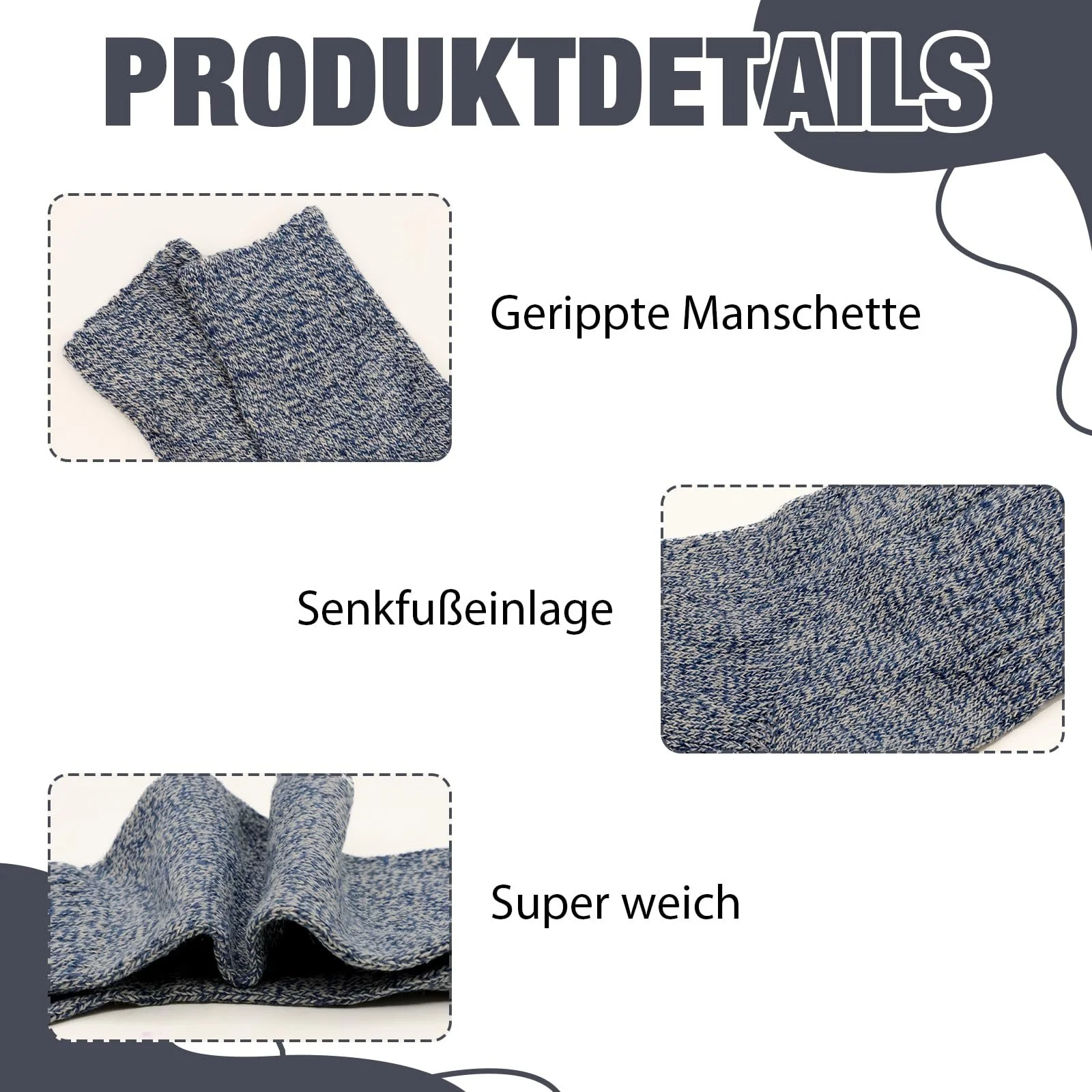 Жіночі термошкарпетки VEGCOO, 5 пар вовняних шкарпеток, фото №3