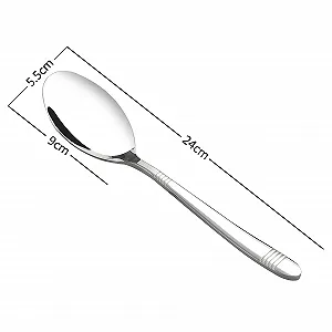 Сервировочная ложка Bblie из нержавеющей стали 24 см, набор 6 штук synthetic.ua - Фото 1