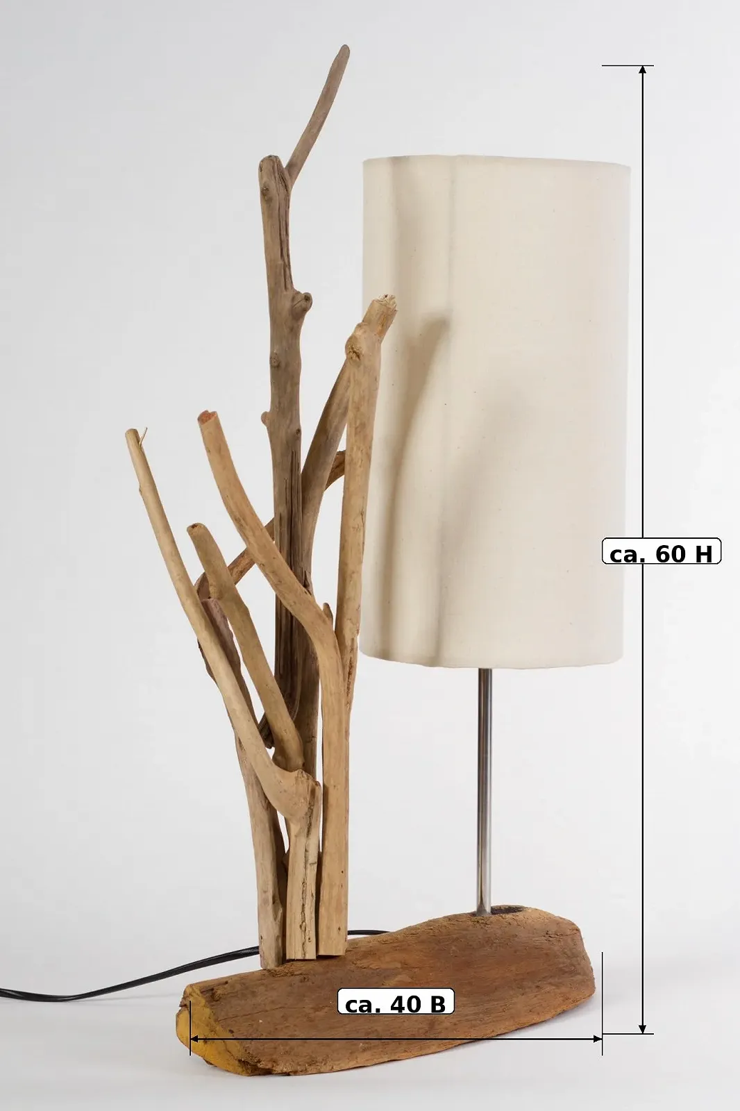 Настільна лампа HDmirrorR Werterhalt Madura Дрифтвуд Бавовна Ручна робота, фото №4