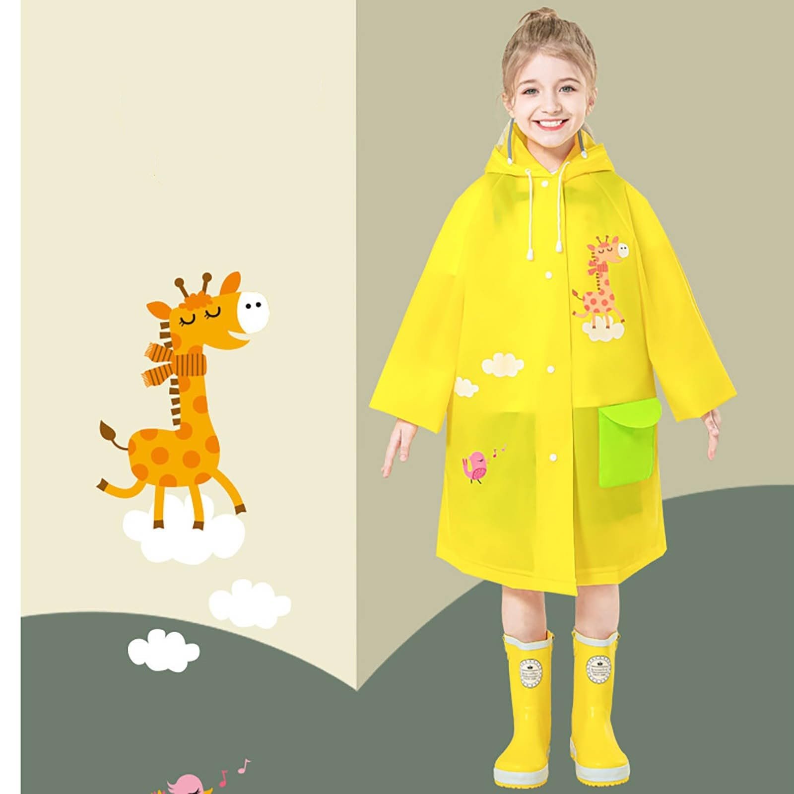 Дождевик Beokeuioe с чехлом для рюкзака Детский Водонепроницаемый для девочек и мальчиков Велосипедный Верхняя одежда Ветрозащитная Дождевая куртка Дождевая одежда Дождевой плащ, фото №4