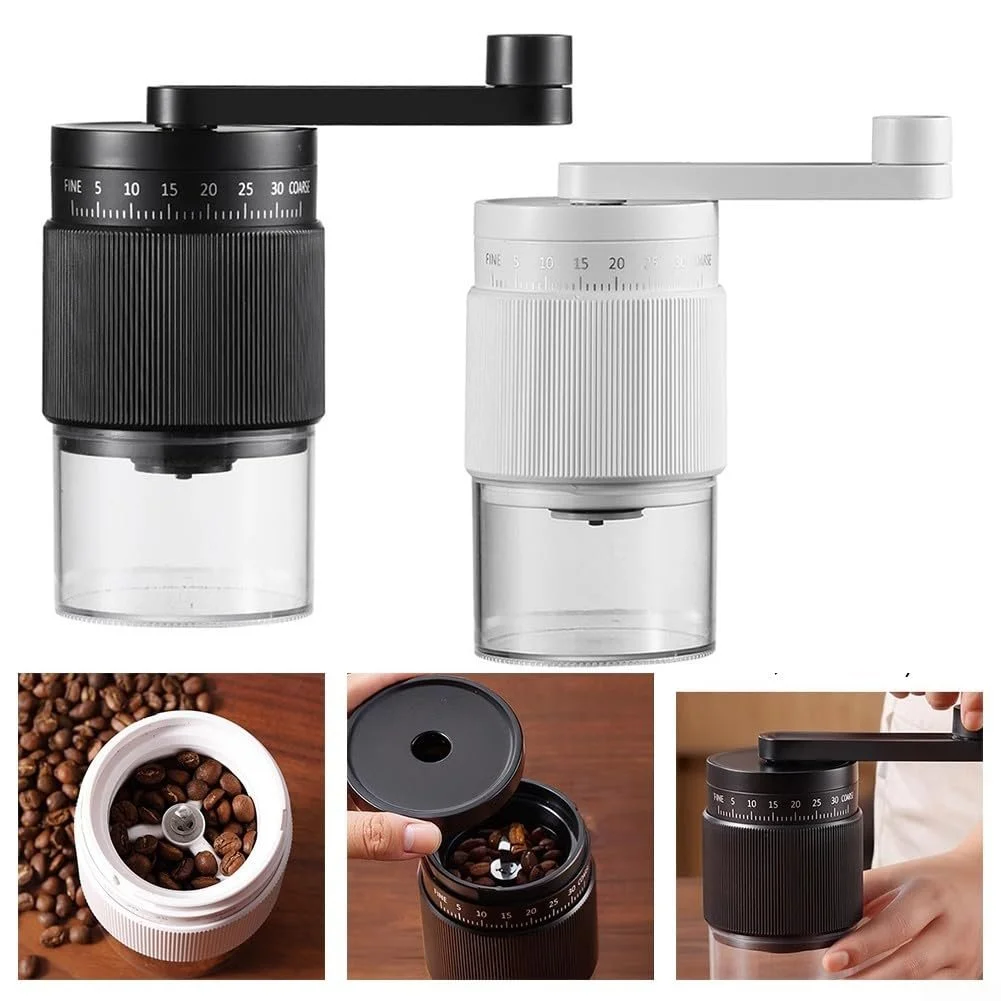 Ручна кавомолка з конічними жорнами, 35 налаштувань для ідеального помелу кави кожного разу Чорний, фото №7