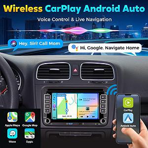 Автомагнитола KTTCORLP для Golf 5 6 VW Polo T5 Passat Touran Seat с навигацией FM/AM, Apple Carplay, Android Car, Управление рулевым колесом, 2DIN сенсорный экран 7 дюймов synthetic.ua - Фото 1
