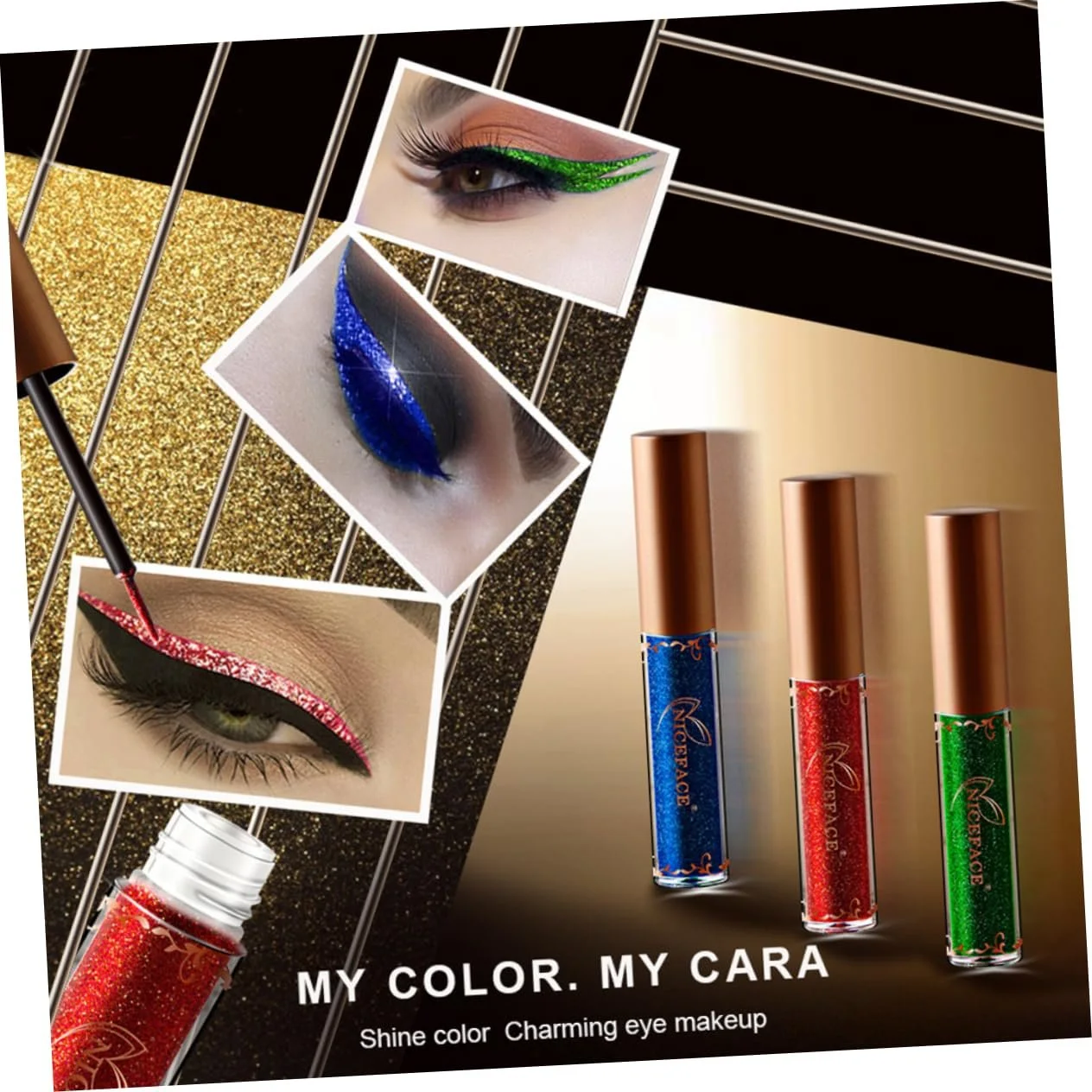 Рідка Підводка FRCOLOR Металік Блискуча для очей Кольорова, фото №3 Рідка Підводка FRCOLOR Металік Блискуча для очей Кольорова, фото №3