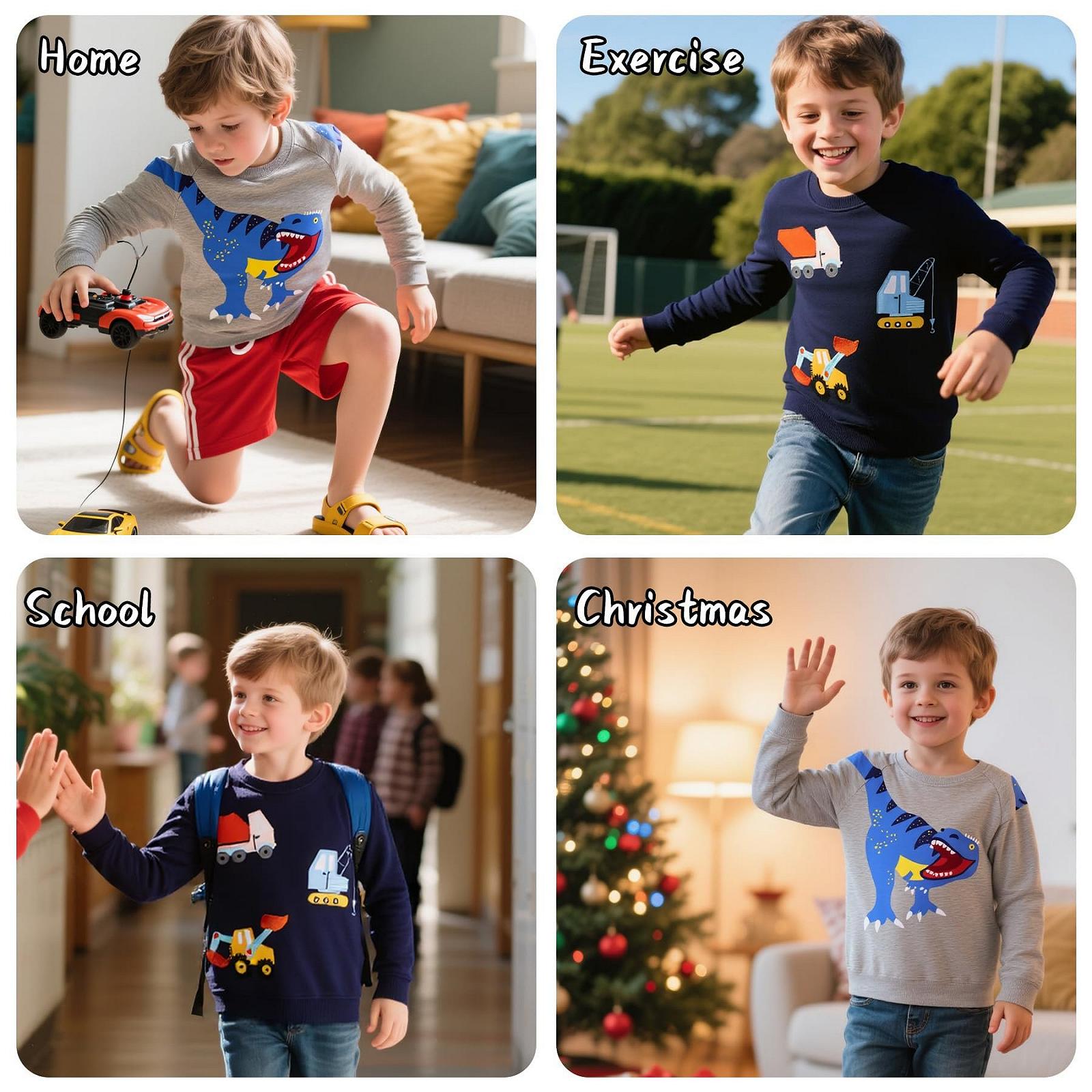 Світшот FILOWA для хлопчиків, бавовняний пуловер з довгими рукавами, фото №6