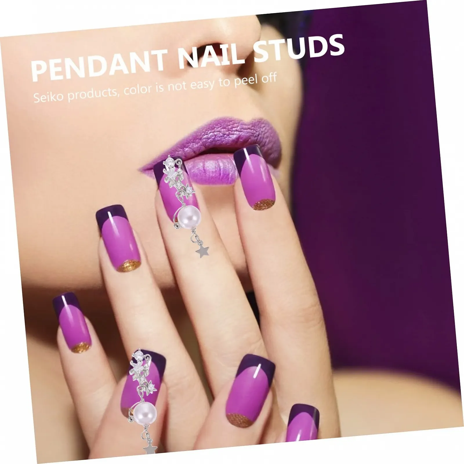 Жемчужная цепочка для ногтей, 2 шт, фото №3