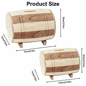 Скарбничка Дерев'яна у формі винної бочки набір 2 шт. (без замка) synthetic.ua - Фото 1