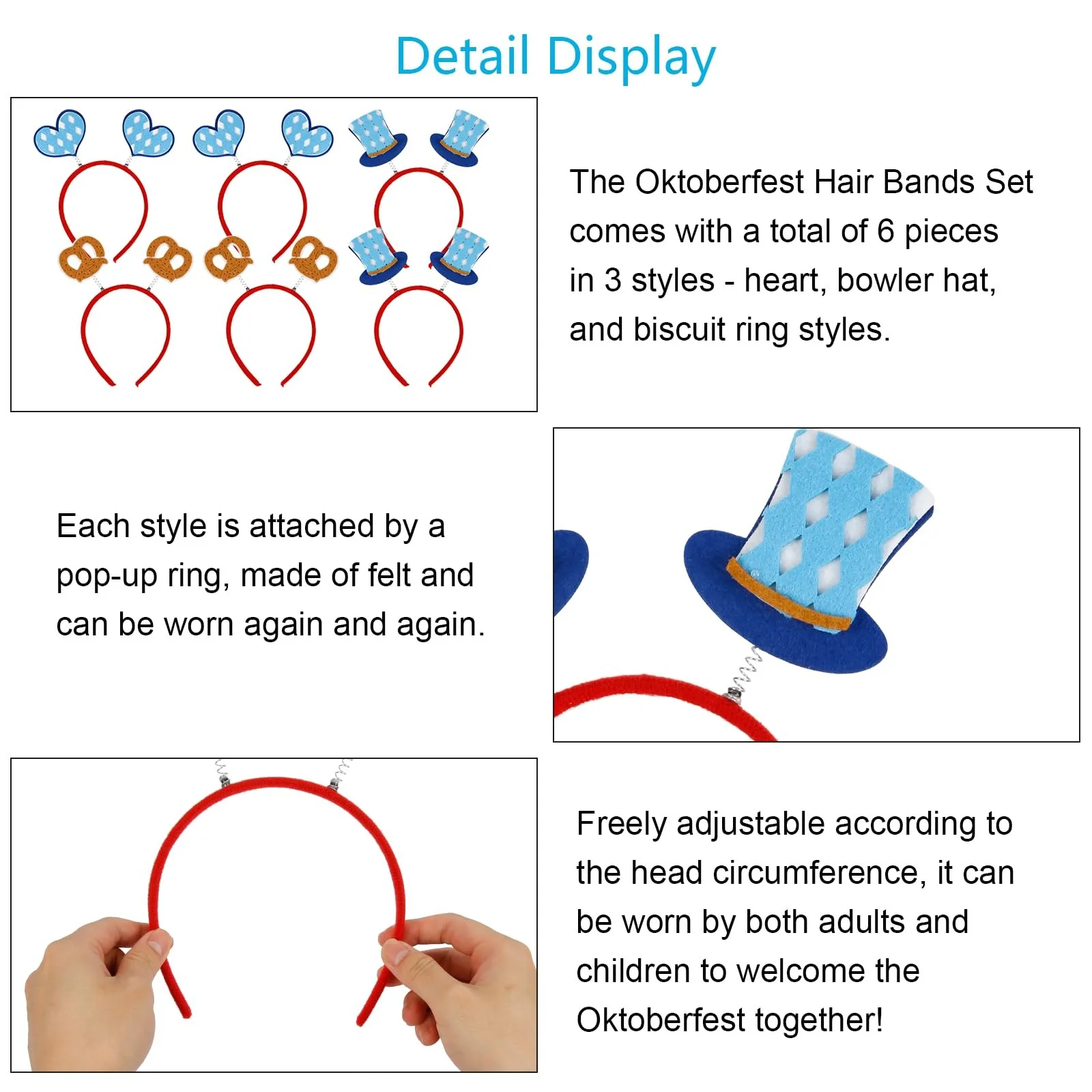 Обруч для волос DATIFF Oktoberfest, фото №6 Обруч для волос DATIFF Oktoberfest, фото №6