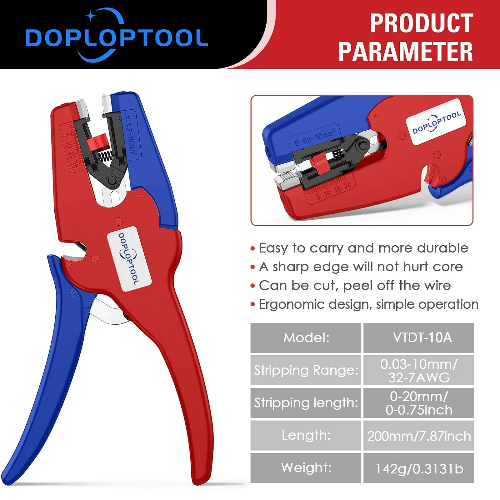 Автоматический стриппер для кабеля Doplop AWG 32-7 / 0,03-16 мм², фото №5