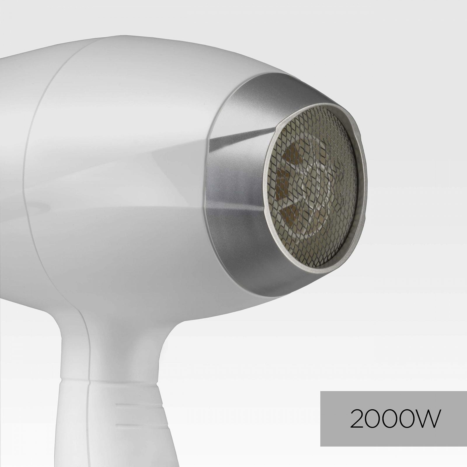 Фен BaByliss Speed Pro 2000 Вт, профессиональный AC, сделано в Италии, легкий, с ионной технологией против завивки, 3 температурных и 2 скоростных режима, белый, фото №3