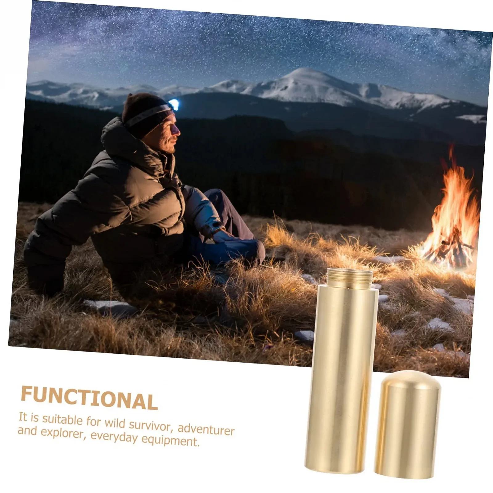 Коробка для зберігання YARNOW 3 шт., аварійний тримач, маленька трубка, цинковий контейнер для виживання, дорожній металевий латунний футляр, фото №6