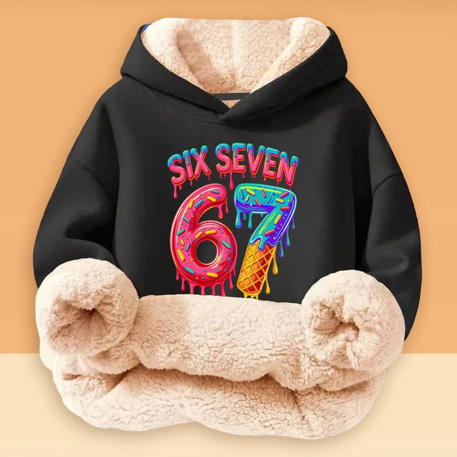 Пуловер з принтами, теплий підлітковий, фото №3