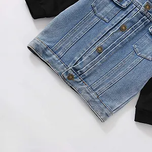 Куртка Джинсова в стилі печворк з капюшоном synthetic.ua - Фото 1