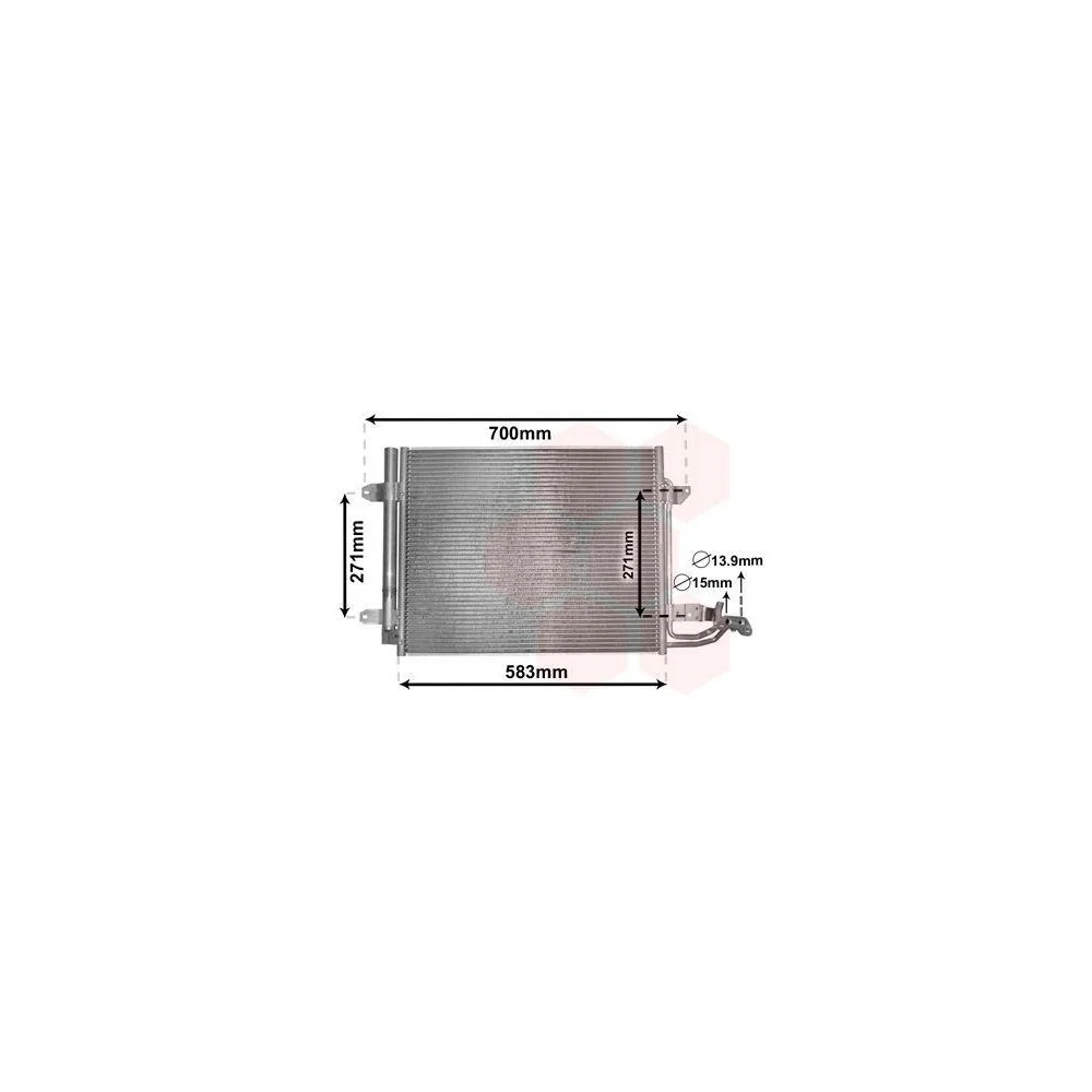 Конденсатор кондиціонера VAN WEZEL 58005211 для VW, фото №1 Конденсатор кондиціонера VAN WEZEL 58005211 для VW, фото №1