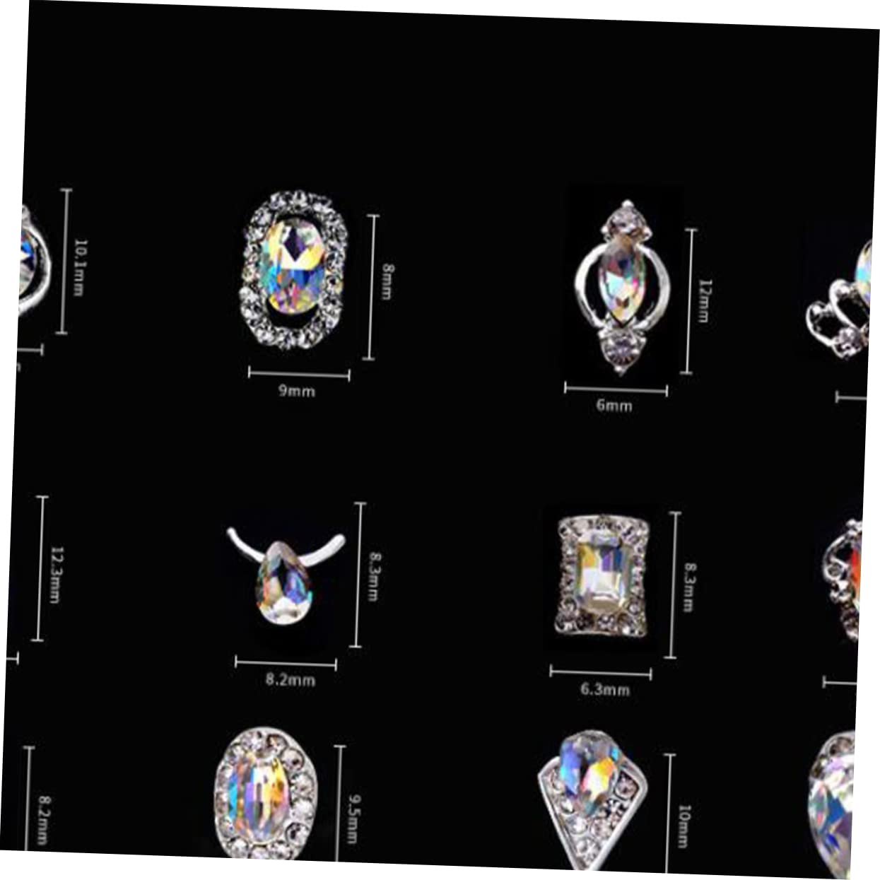 Набор блесток 12 шт., драгоценные камни для ногтей, украшения для ногтей, блестки, кристаллы, стразы, маникюрные украшения, фото №5